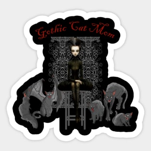 Gothic Cat Mom Sticker